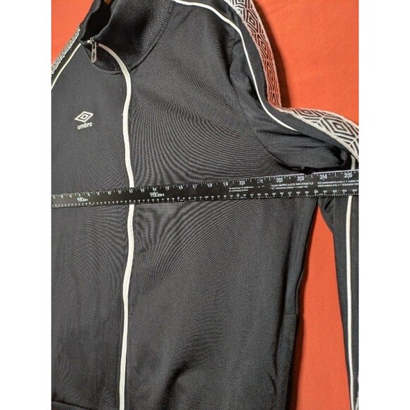 Umbro Black Track Jacket Size XL Blokecore White Geometric Stripes Y2K Athletic - Picture 4 of 8